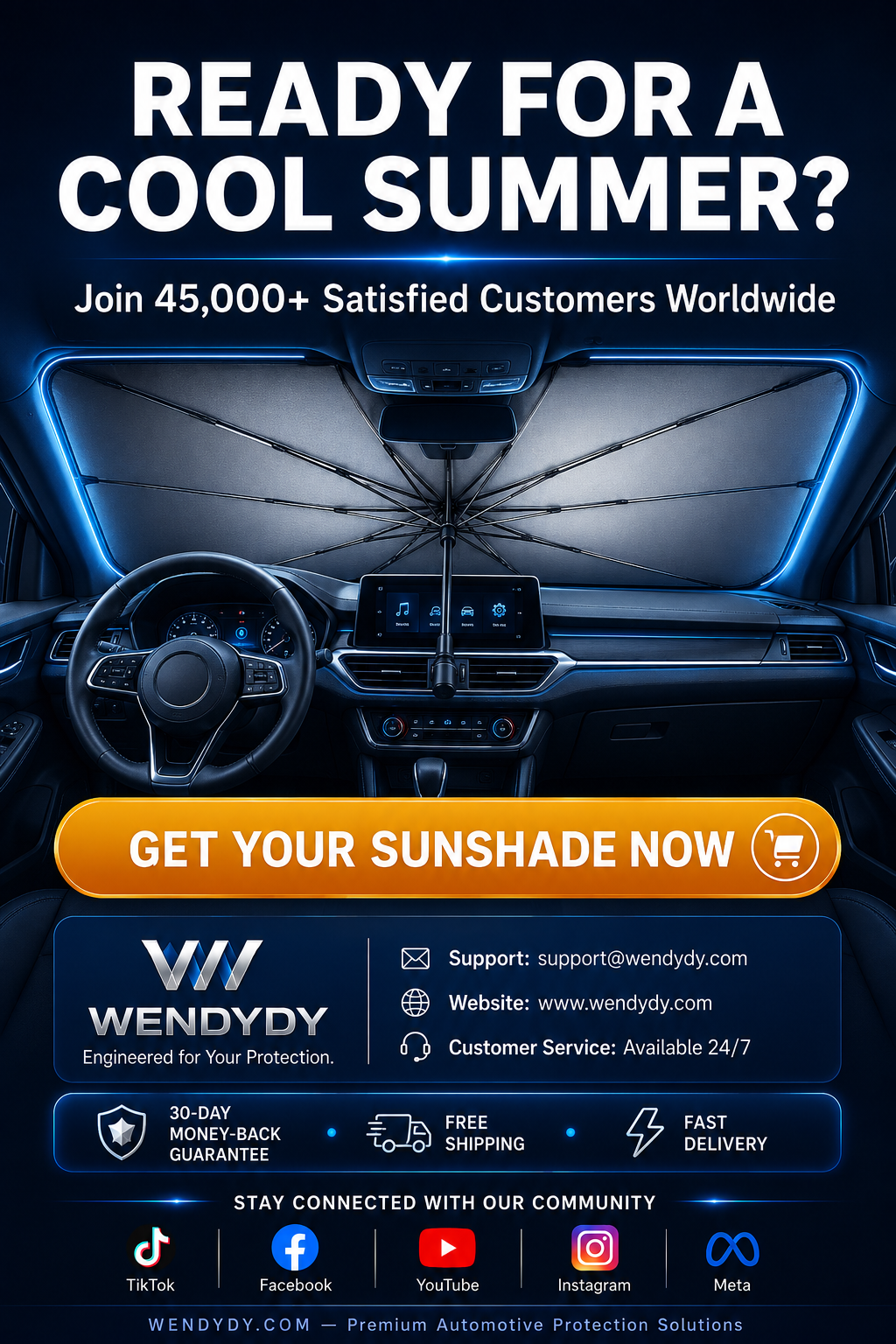 ✨️Last Day 50% OFF - 2026 Upgraded Car Windshield Sun Shade Umbrella