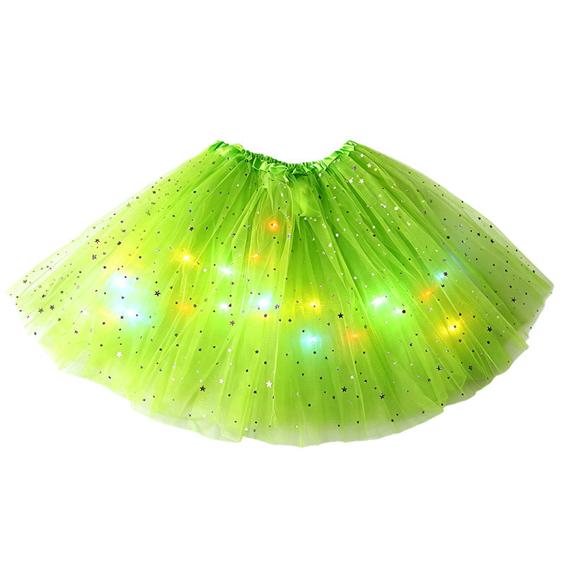 ๐ Last Day 50%OFF!๐LED Light Up Sequin Tutu Skirt Star Mesh Princess Skirt for Girls and Adults