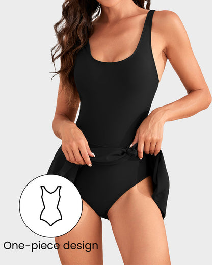 🏖️Summer Hot Sale - ONLY ￡12.99!!⚡50K+ SOLD!👙🌊Women's One Piece Tummy Control Tie Knot Swimsuit