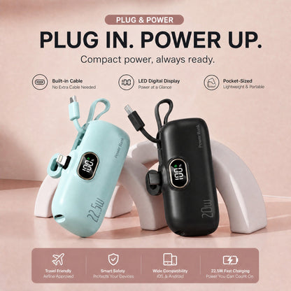 ⏰Limited Offer 50% OFF!🔥ChargeGo™ 5000mAh Mini Power Bank – Ultra-Portable & Universally Compatible🔋📱