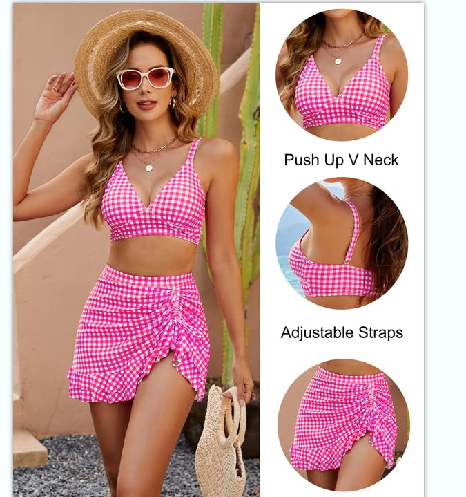 🔥LAST DAY SALE - ONLY £14.99!!⚡50K+ SOLD!👙High Waisted Bikini Sets Women's Tummy Control Gingham