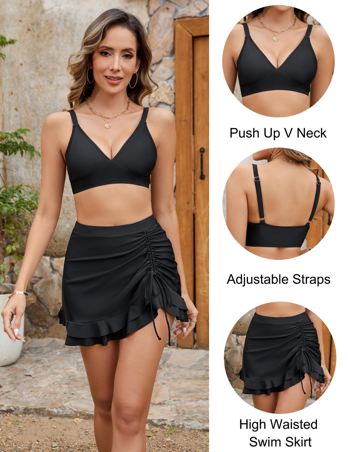 🔥LAST DAY SALE - ONLY £14.99!!⚡50K+ SOLD!👙High Waisted Bikini Sets Women's Tummy Control Gingham
