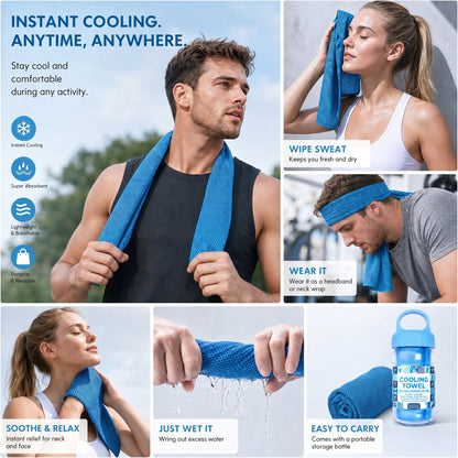 🔥Summer Hot Sale - BUY 1 GET 1 FREE!!⚡50K+ SOLD!❄️Cold Sweat Towel You Can Use Anywhere, Anytime! Reusable Soft Absorbent Cooling Portable