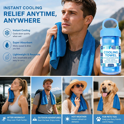 🌞BUY 1 GET 1 FREE!!⚡50K+ SOLD!❄️Cold Sweat Towel You Can Use Anywhere, Anytime! Reusable Soft Absorbent Cooling Portable