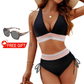 ⏰2026 Summer Hot Sale 60% OFF⏳High Waisted Tummy Control Color Block Bikini Set With Free Sunglass🕶️