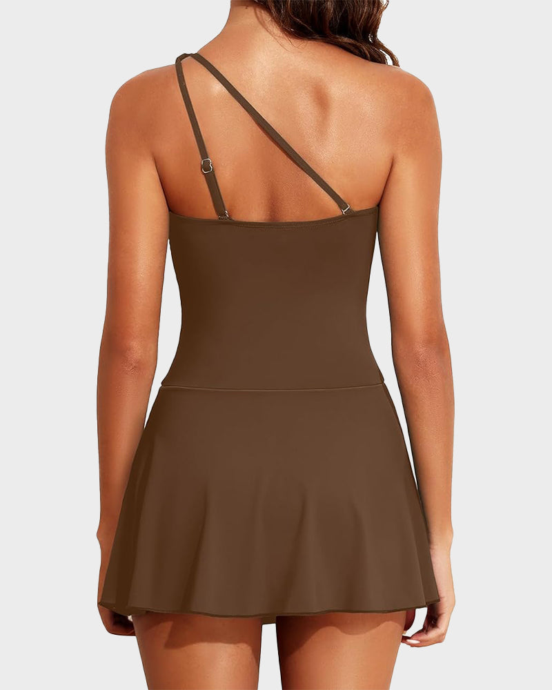 ⛱️LAST DAY SPECIAL SALE 70% OFF!!💖 👙One Shoulder Skirted One Piece Swimsuit