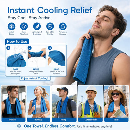 ⛱️Summer Hot Sale - BUY 1 GET 1 FREE!!⚡50K+ SOLD!❄️Cold Sweat Towel You Can Use Anywhere, Anytime! Reusable Soft Absorbent Cooling Portable