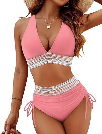 🔥LAST DAY SPECIAL PRICE: ￡11.99!!💥-👙2025 High Waisted Tummy Control Color Block Bikini Sets