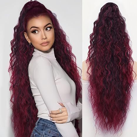 💜2026 NEW IN £12.99!!⚡50K+ SOLD! 💜Curly Wavy Frizzy Hair Extension with Ponytail