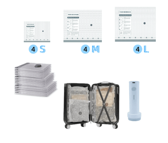 🏆LAST DAY SPECIAL PRICE ￡13.99‼️⚡50K+ SOLD🧳X7 Travel Storage Hot Sale🔌Cordless Travel Vacuum Bag✨Rechargeable Wireless Electric Sealer Vacuum Storage Bags For Clothes Luggage