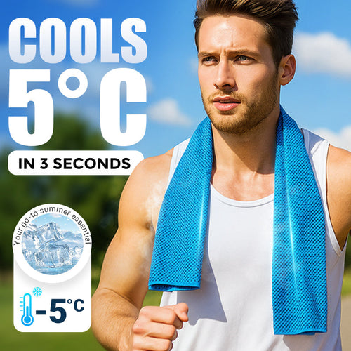 ⏰🔥Last Day Buy 1 Get 1 Free (Each only ￡3.99)❄️Cold Sweat Towel You Can Use Anywhere, Anytime! Reusable Soft Absorbent Cooling Portable