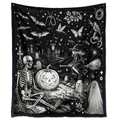 🎨Halloween Colouring Sherpa Blanket| Washable, Reusable, DIY Spooky Decor & Family Craft Gift