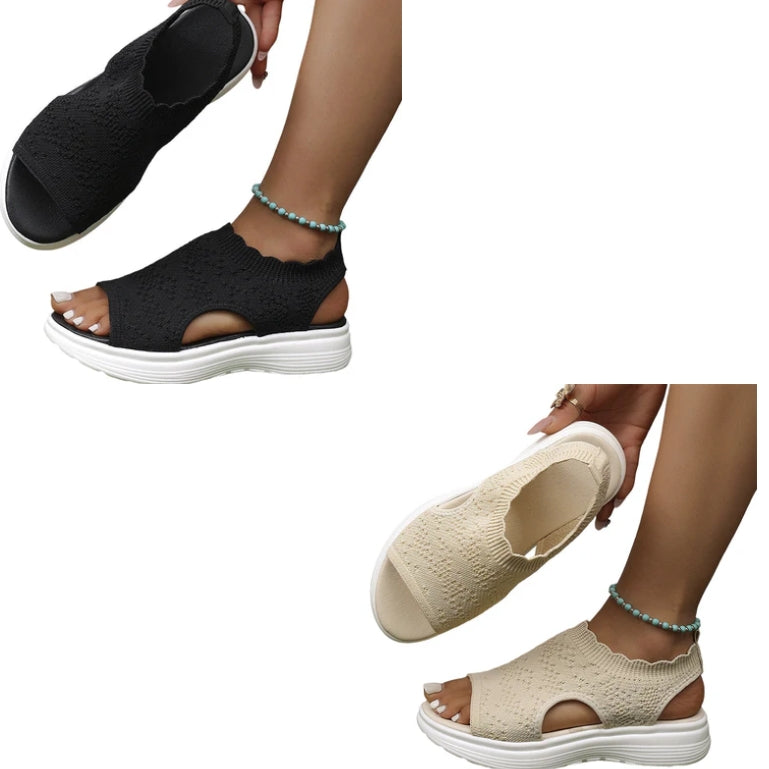 ⏳2026 Summer Hot Sale 70% OFF🎁Women’s Knit Platform Sandals – Lightweight, Breathable & Arch-Supported 🏝️☁️