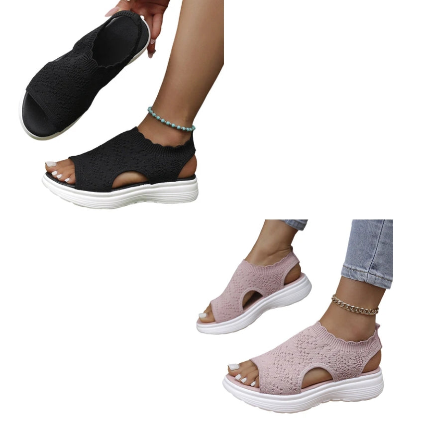 ⏳2026 Summer Hot Sale 70% OFF🎁Women’s Knit Platform Sandals – Lightweight, Breathable & Arch-Supported 🏝️☁️