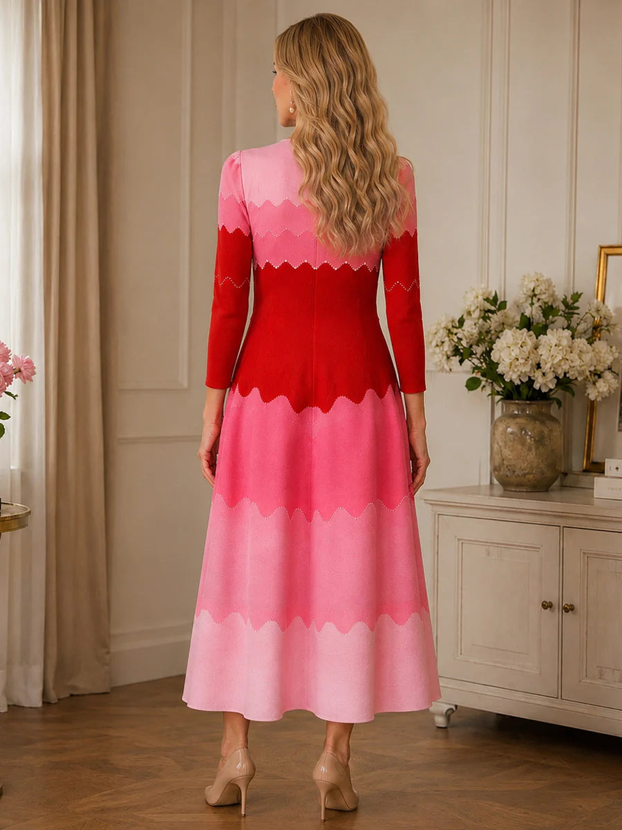🏖️ Summer Sale 60% off 🏝️ Elegant Pearl Embellished Pleated Maxi Bounce Dress