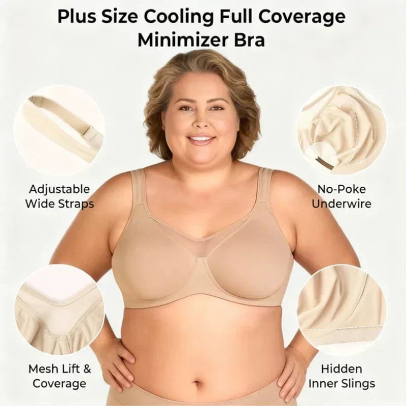 ⏳Christmas Sale £10.99💐Women's Elegant Sheer Full Coverage Plus Size Bra👍