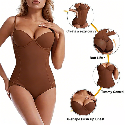 🏆Shapewear Bodysuit with Bra | Ruched Slimming Adjustable Waist✨