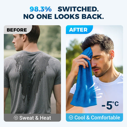 ⏰🔥Last Day Buy 1 Get 1 Free (Each only ￡3.99)❄️Cold Sweat Towel You Can Use Anywhere, Anytime! Reusable Soft Absorbent Cooling Portable
