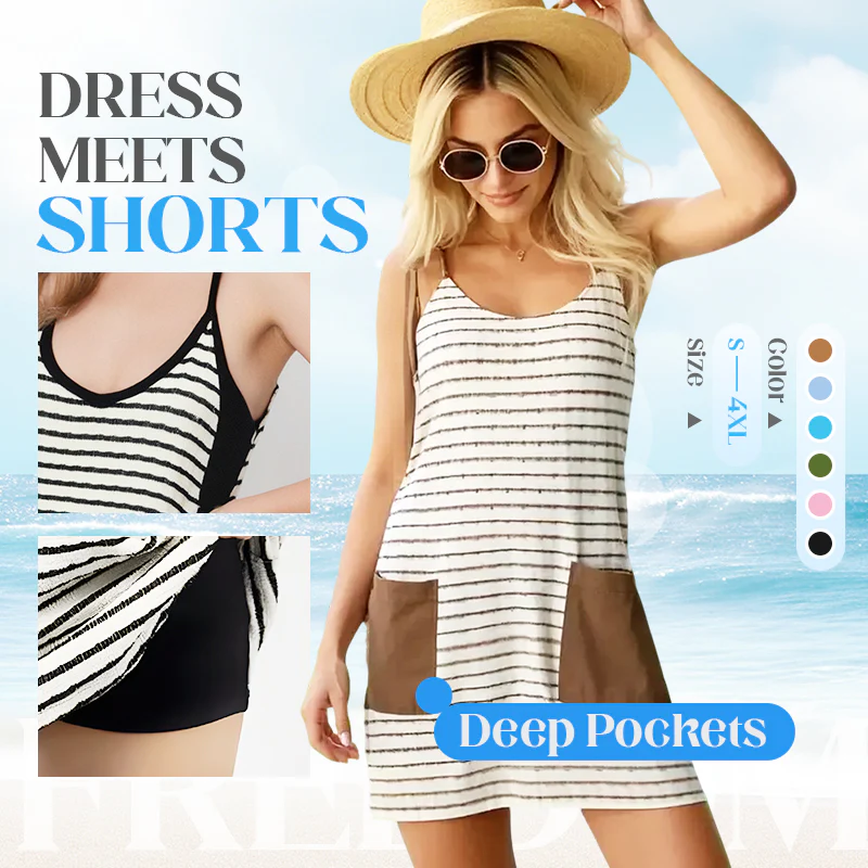 🔥LAST DAY SALE: ONLY ￡13.99!!🏖️50% OFF! Women's Sleeveless Summer Dress with Shorts – 2-in-1 effortless style! Built-in shorts for comfort & confidence. Ready in seconds for sunny days. 🌞🌸