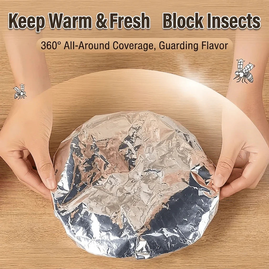 🏆 Last Day Special Price £6.99!!🍽️Reusable Aluminum Foil Thermal Food Cover — Heat-Retaining, Washable & Freshness-Preserving Kitchen Essential