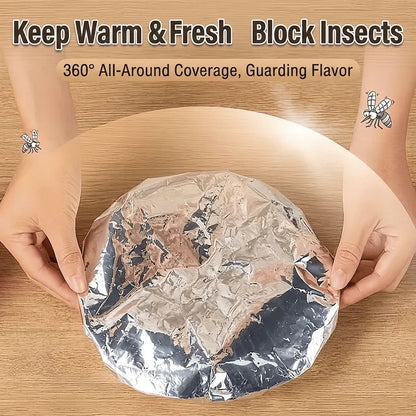 🏆 Last Day Special Price £6.99!!🍽️Reusable Aluminum Foil Thermal Food Cover — Heat-Retaining, Washable & Freshness-Preserving Kitchen Essential