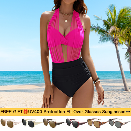 🏖️SUMMER HOT SALE £14.99 with FREE GIFT👙🎁 Women's High Waisted Bikini Set 🌺 – Tummy Control 2-Piece Swimsuit for Confident Summer Style 💕 | Modest Yet Sexy Swimwear