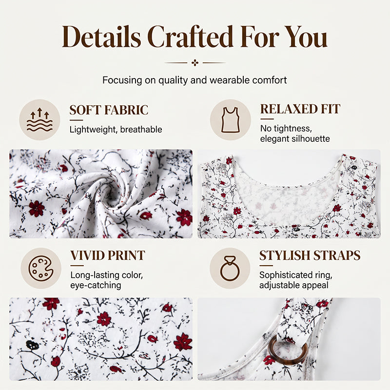 🏖️Summer Hot Sale 60% OFF🏝️🌸Women's Floral Print Tank Top – Chic V-Neck & Flowy Fit – Summer Wardrobe Essential🌞