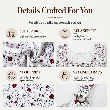 🏖️Summer Hot Sale 60% OFF🏝️🌸Women's Floral Print Tank Top – Chic V-Neck & Flowy Fit – Summer Wardrobe Essential🌞