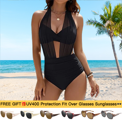 🏖️SUMMER HOT SALE £14.99 with FREE GIFT👙🎁 Women's High Waisted Bikini Set 🌺 – Tummy Control 2-Piece Swimsuit for Confident Summer Style 💕 | Modest Yet Sexy Swimwear