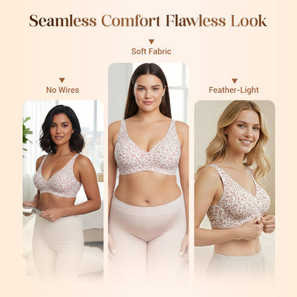 💗LAST WEEK- ONLY￡10.99!!⚡50K+ SOLD🎁Jelly Wireless Womens Comfortable Wireless Bras Push Up Bralettes Seamless Tshirts Bras Deep V Everyday Bras