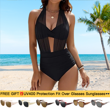 🏖️SUMMER HOT SALE £14.99 with FREE GIFT👙🎁 Women's High Waisted Bikini Set 🌺 – Tummy Control 2-Piece Swimsuit for Confident Summer Style 💕 | Modest Yet Sexy Swimwear