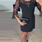Solid Color Long-Sleeved Patchwork Dress