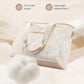 2Pcs Quilted Puffer Laptop Handbag, 15.6" 17"