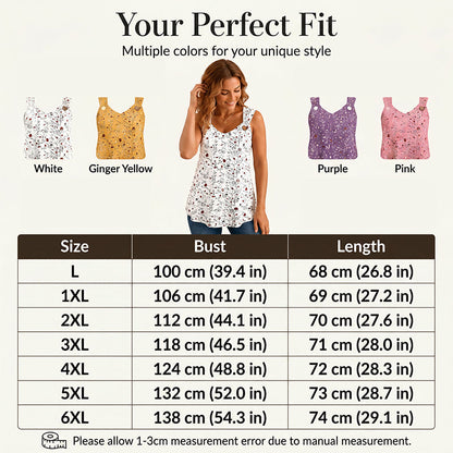 🏖️Summer Hot Sale 60% OFF🏝️🌸Women's Floral Print Tank Top – Chic V-Neck & Flowy Fit – Summer Wardrobe Essential🌞
