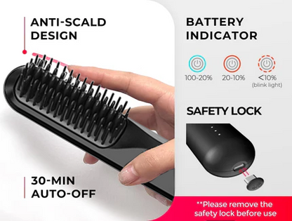 ✨Last Day Special Price £16.98!!💥Portable Hair Straightener Comb💇‍♀️
