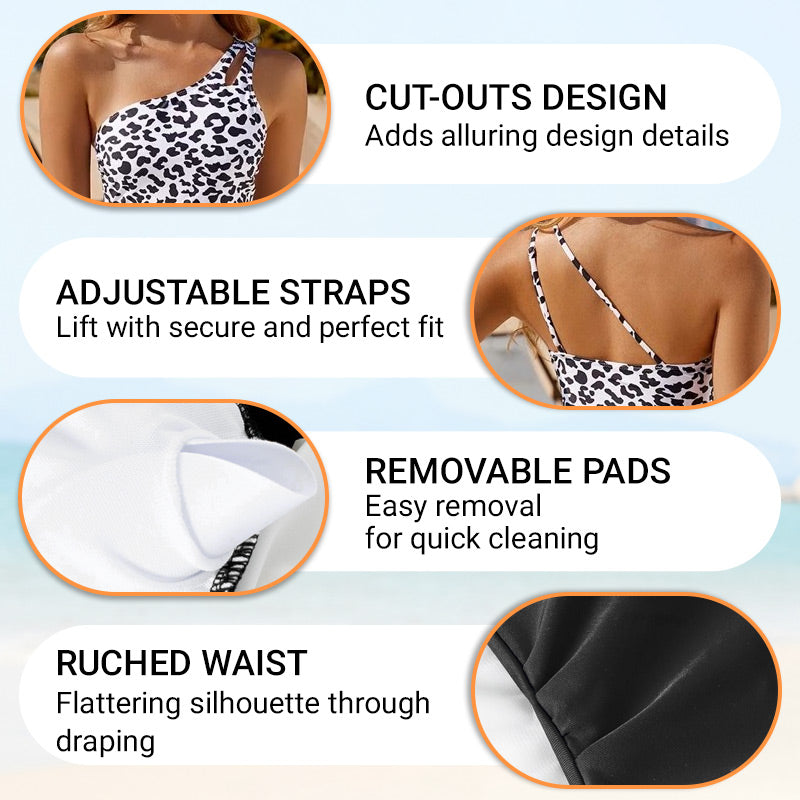 ⛱️LAST DAY SPECIAL PRICE: ￡12.99!!💖One Shoulder One Piece Swimsuit for Women👙