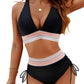 🔥LAST DAY SPECIAL PRICE: ￡11.99!!💥-👙2025 High Waisted Tummy Control Color Block Bikini Sets
