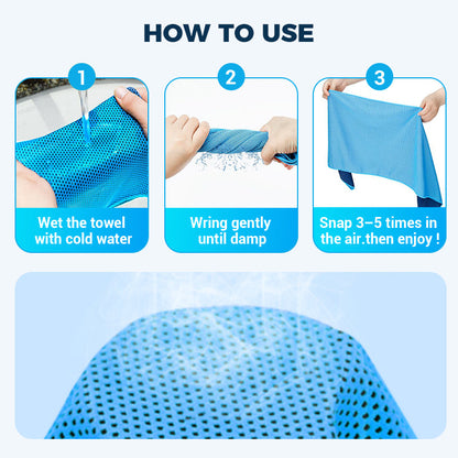 ⏰🔥Last Day Buy 1 Get 1 Free (Each only ￡3.99)❄️Cold Sweat Towel You Can Use Anywhere, Anytime! Reusable Soft Absorbent Cooling Portable