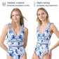 🔥LAST DAY SALE - ONLY £12.99!!⚡50K+ SOLD!👙V Neck Lace Up Printed One Piece Swimsuit and Skirt