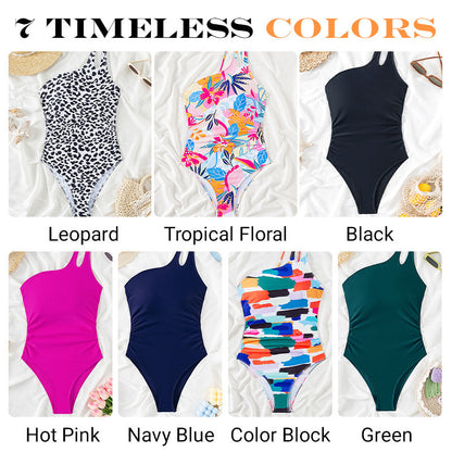 ⛱️LAST DAY SPECIAL PRICE: ￡12.99!!💖One Shoulder One Piece Swimsuit for Women👙