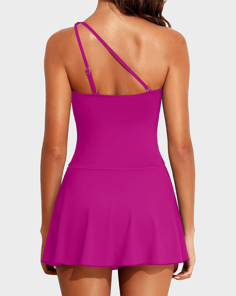 ⛱️LAST DAY SPECIAL SALE 70% OFF!!💖 👙One Shoulder Skirted One Piece Swimsuit