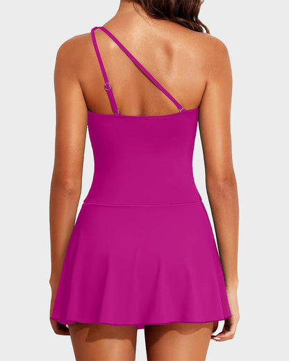 ⛱️LAST DAY SPECIAL SALE 70% OFF!!💖 👙One Shoulder Skirted One Piece Swimsuit