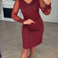 Sparkly V-neck patchwork dress
