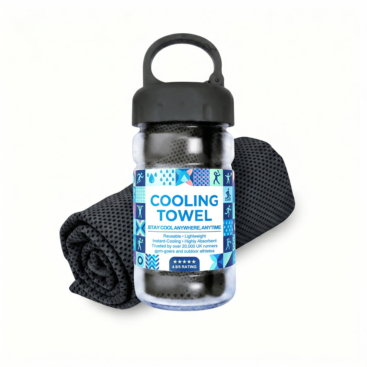 ⏰🔥Last Day Buy 1 Get 1 Free (Each only ￡3.99)❄️Cold Sweat Towel You Can Use Anywhere, Anytime! Reusable Soft Absorbent Cooling Portable