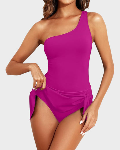 ⛱️LAST DAY SPECIAL SALE 70% OFF!!💖 👙One Shoulder Skirted One Piece Swimsuit