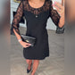 Solid Color Long-Sleeved Patchwork Dress