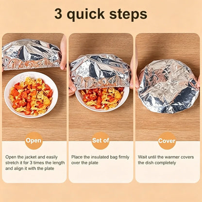 🏆 Last Day Special Price £6.99!!🍽️Reusable Aluminum Foil Thermal Food Cover — Heat-Retaining, Washable & Freshness-Preserving Kitchen Essential