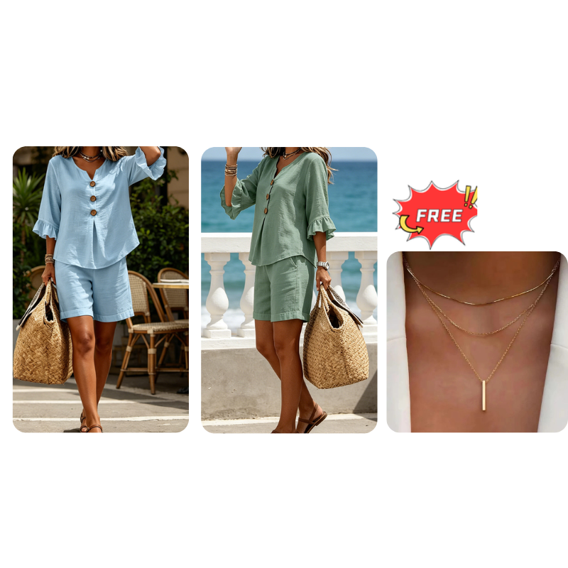 🎁Last Day Promotion 50% OFF🔥Women's Casual Cotton Two-Piece Outfit