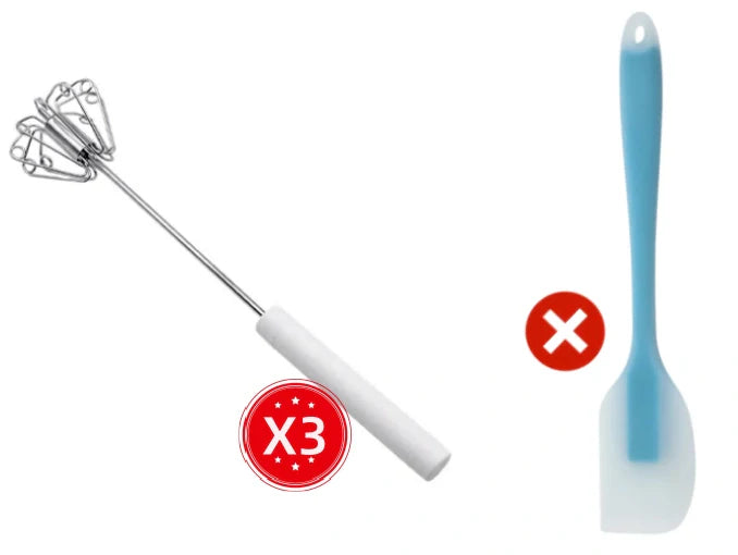 🥚 BUY 2 GET 1 FREE! 🔥 Stainless Steel Semi-Automatic Hand Egg Beater – Fast & durable – Perfect for eggs, batter or cream – smooth whisking without effort 🍳