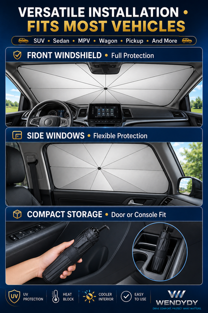 ✨️Last Day 50% OFF - 2026 Upgraded Car Windshield Sun Shade Umbrella